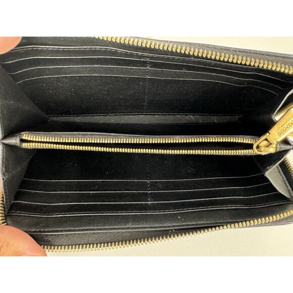 Balmain Embossed Leather Wallet in Black with Gold Hardware B-9 - Picture 9 of 16